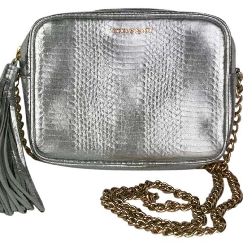 NEW Victoria’s Secret Silver Snakeskin Crossbody